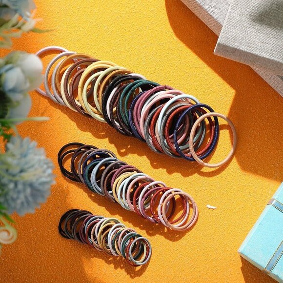 600 Pcs No-metal Hair Ties Bulk Elastic Ponytail Holders for Women Chaos main image 6